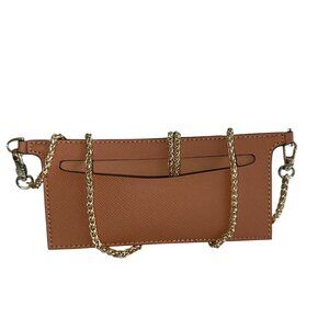 Tan Wallet insert With Gold Chain Strap Wallet to Crossbody/Shoulder bag